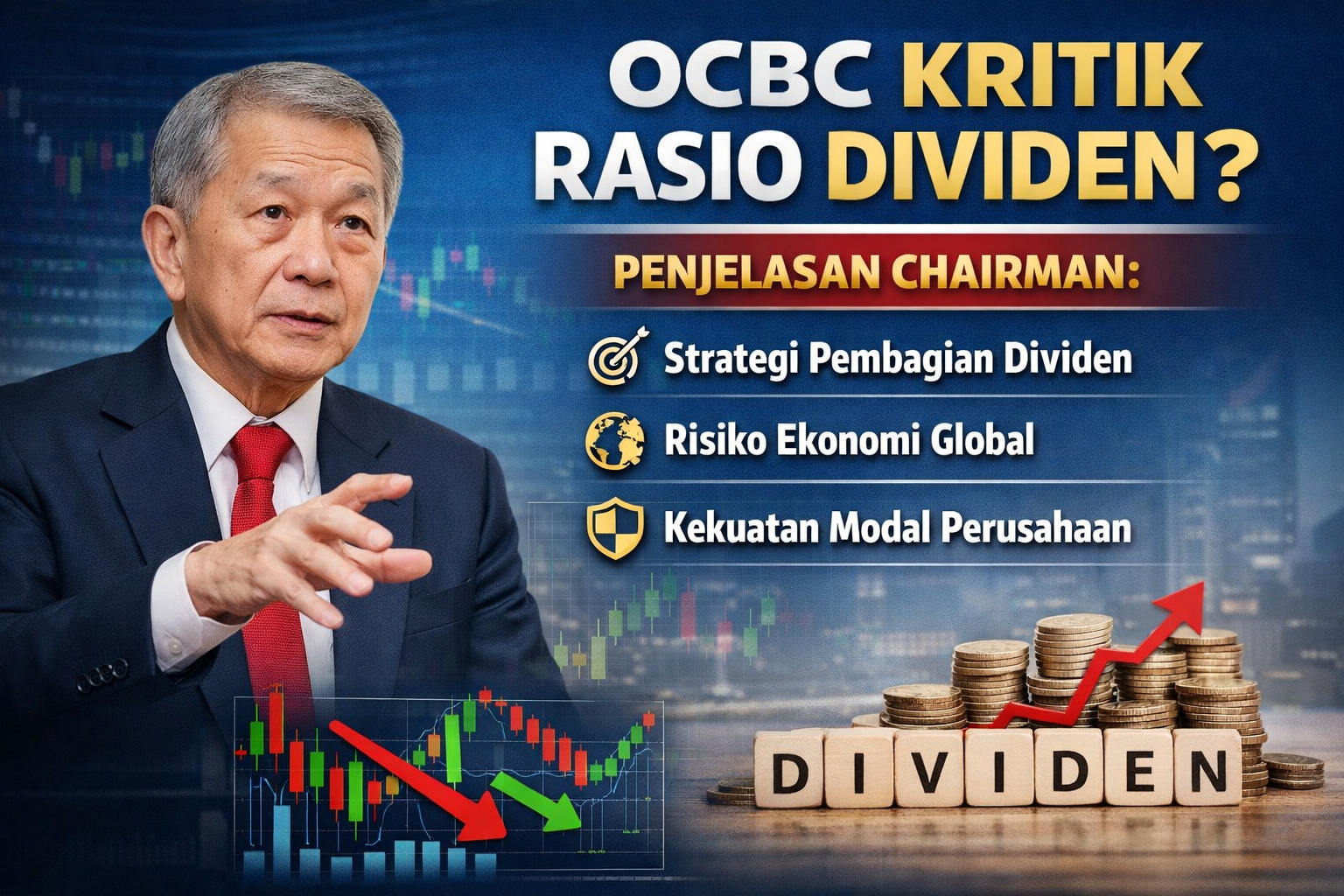 Pemegang saham OCBC mempertanyakan kebijakan rasio dividen dalam Rapat Umum Pemegang Saham (RUPS) terbaru. Kritik utama muncul karena sebagian investor menilai payout ratio terlalu rendah dibanding ekspektasi pasar.