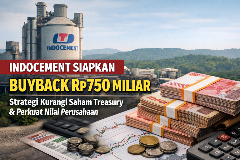 PT Indocement Tunggal Prakarsa Tbk kembali mengambil langkah strategis di pasar modal dengan menyiapkan aksi pembelian kembali saham (buyback) senilai hingga Rp750 miliar. Kebijakan ini menjadi bagian dari upaya perusahaan dalam menjaga stabilitas harga saham sekaligus meningkatkan kepercayaan investor.